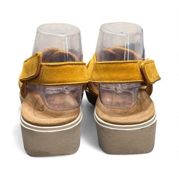 Clark’s Sz 8.5 Elayne Leather Cross Slide Sandal Unstructured Women's Comfort - Picture 6 of 11